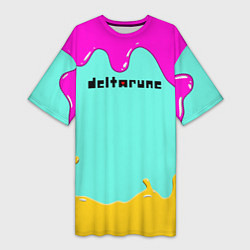 Футболка женская длинная Deltarune - Подтёки, цвет: 3D-принт