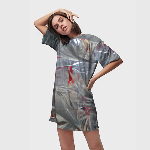 Женская длинная футболка Кровавая пленка / 3D-принт – фото 3