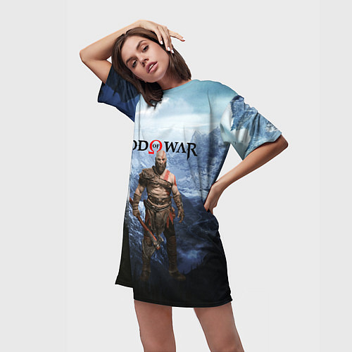 Женская длинная футболка Великий God of War Z / 3D-принт – фото 3