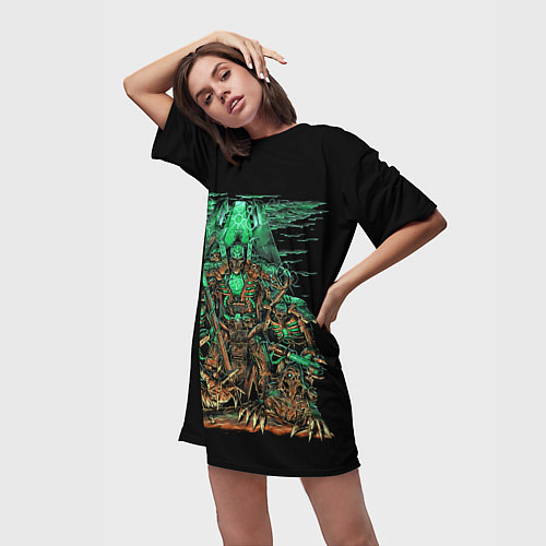 Женская длинная футболка Отряд Некронов / 3D-принт – фото 3