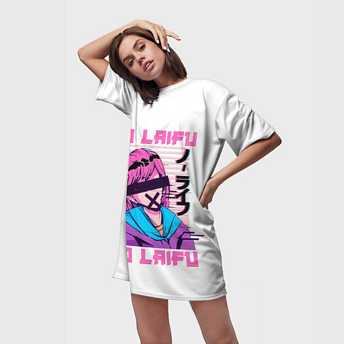 Женская длинная футболка NO LAIFU NO LAIFU / 3D-принт – фото 3