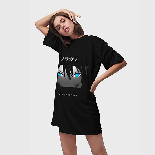 Женская длинная футболка Взгляд Ято Noragami / 3D-принт – фото 3