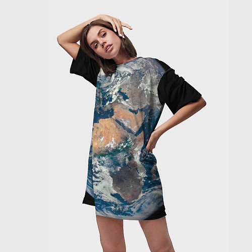 Женская длинная футболка Третья планета от Солнца Земля / 3D-принт – фото 3