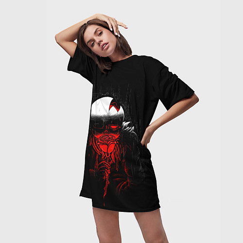 Женская длинная футболка UNDERTALE SANS BLOOD ROSE / 3D-принт – фото 3