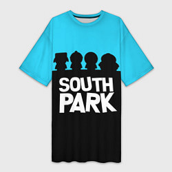 Футболка женская длинная Южный парк персонажи South Park, цвет: 3D-принт