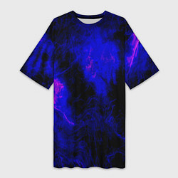 Футболка женская длинная Purple Tie-Dye, цвет: 3D-принт