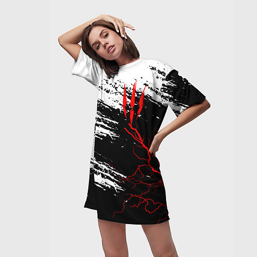 Женская длинная футболка The Witcher - Когти / 3D-принт – фото 3