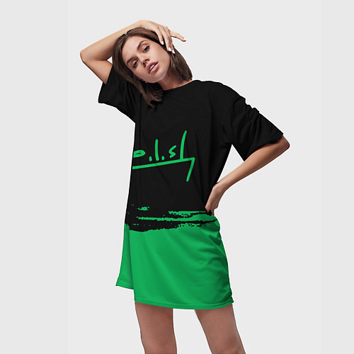 Женская длинная футболка Билли айлиш billie eilish / 3D-принт – фото 3