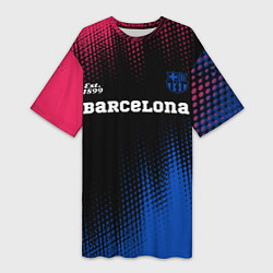 Футболка женская длинная BARCELONA Barcelona Est 1899, цвет: 3D-принт