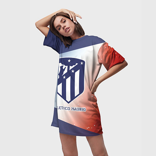 Женская длинная футболка АТЛЕТИКО Atletico Madrid Графика / 3D-принт – фото 3