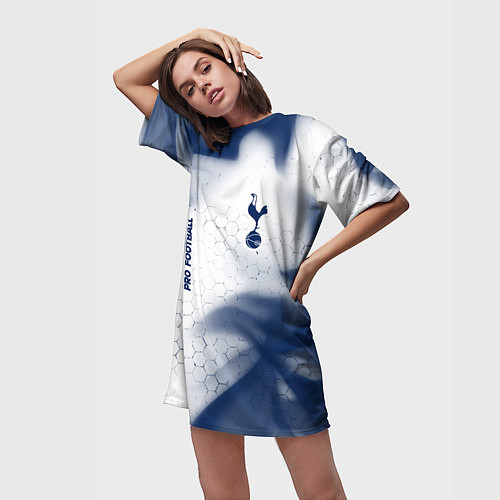 Женская длинная футболка TOTTENHAM HOTSPUR Pro Football - Пламя / 3D-принт – фото 3