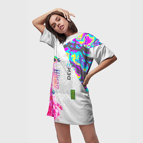 Женская длинная футболка Шаза Психоделика / 3D-принт – фото 3