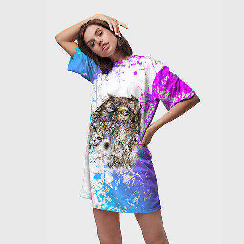 Женская длинная футболка Hua tunan художниксова / 3D-принт – фото 3