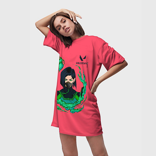 Женская длинная футболка Вайпер art / 3D-принт – фото 3