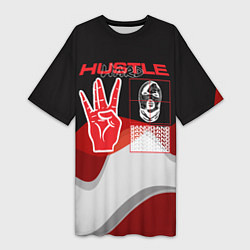 Футболка женская длинная Hustler hustle, цвет: 3D-принт