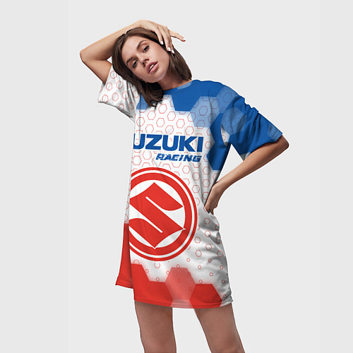 Женская длинная футболка СУЗУКИ Racing Графика / 3D-принт – фото 3