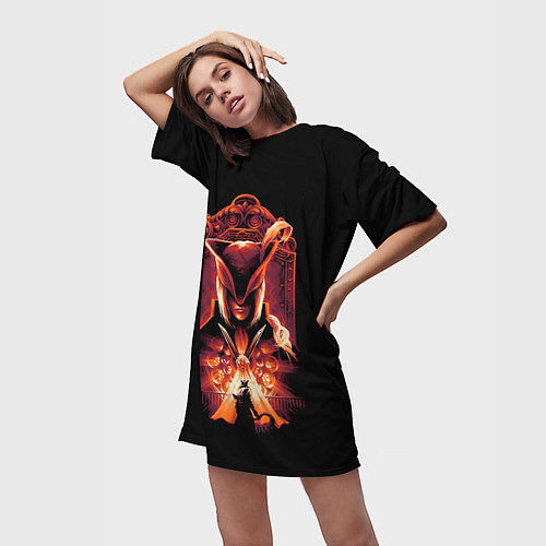 Женская длинная футболка Лицом к лицу Бладборн / 3D-принт – фото 3