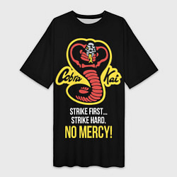 Футболка женская длинная Cobra Kai - No mercy!, цвет: 3D-принт