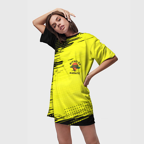 Женская длинная футболка Кобра Кай Каратэ / 3D-принт – фото 3