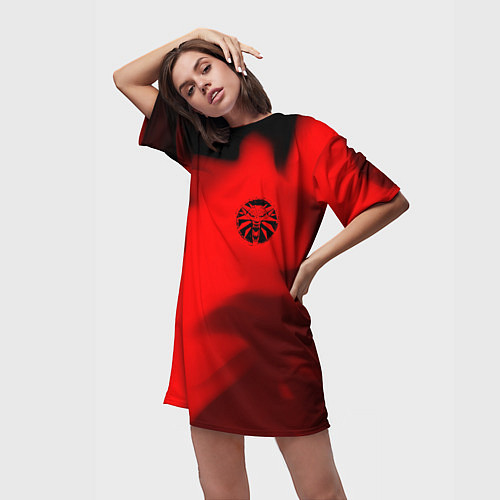 Женская длинная футболка ВЕДЬМАК 3 - Огонь / 3D-принт – фото 3