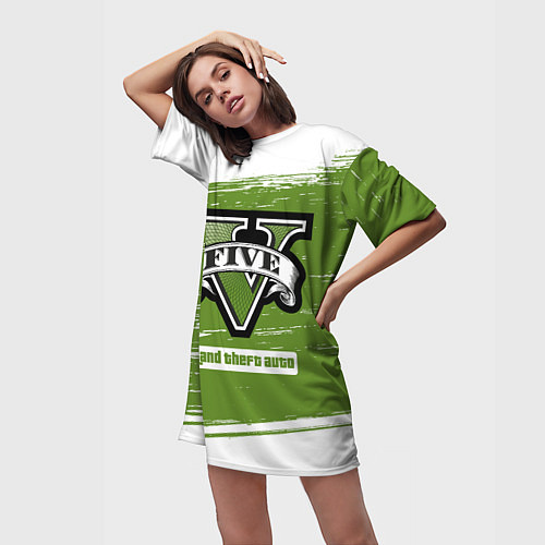 Женская длинная футболка GTA 5 Краски / 3D-принт – фото 3