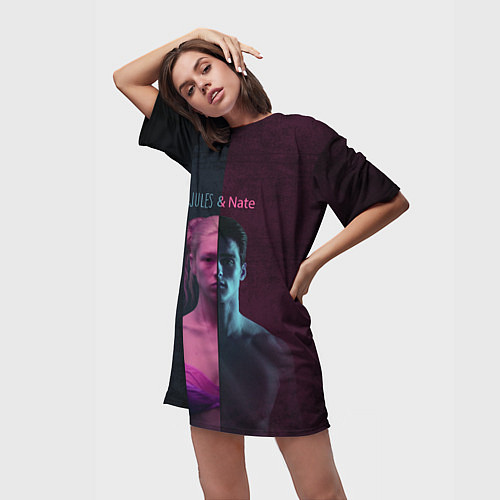 Женская длинная футболка Jules & Nate / 3D-принт – фото 3