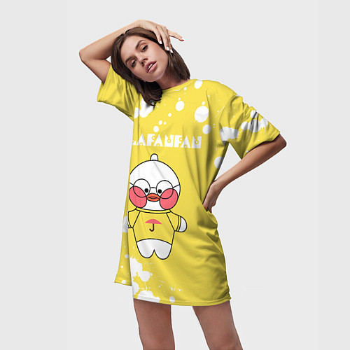 Женская длинная футболка LALAFANFAN - ЗОНТИК Краски / 3D-принт – фото 3