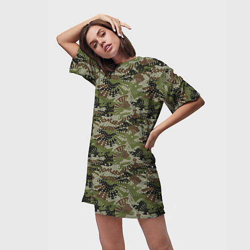 Женская длинная футболка Абстрактные Брызги камуфляж / 3D-принт – фото 3