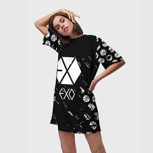 Женская длинная футболка Exo эхо / 3D-принт – фото 3