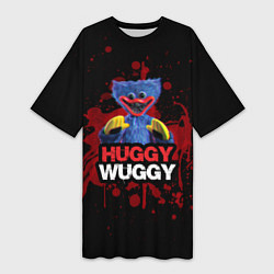 Женская длинная футболка 3D Хаги ваги Huggy Wuggy Poppy Playtime