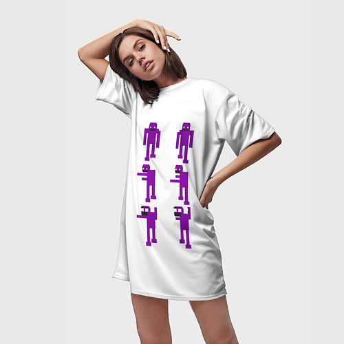 Женская длинная футболка Five Nights At Freddys purple guy / 3D-принт – фото 3