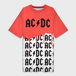 Футболка женская длинная Ac dc rock, цвет: 3D-принт