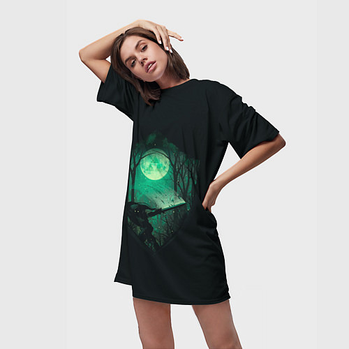 Женская длинная футболка Линк в щите / 3D-принт – фото 3