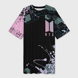 Футболка женская длинная BTS класс, цвет: 3D-принт