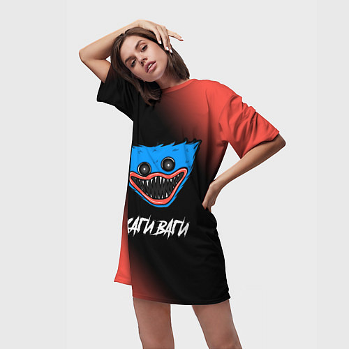 Женская длинная футболка ХАГИ ВАГИ - Градиент / 3D-принт – фото 3