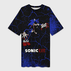 Футболка женская длинная SONIC EXE Арт, цвет: 3D-принт