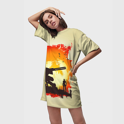 Женская длинная футболка Снейк и Метал Гир / 3D-принт – фото 3