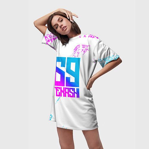 Женская длинная футболка Tekashi Six Nine 6ix9ine / 3D-принт – фото 3