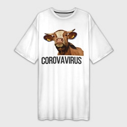 Женская длинная футболка Corovavirus