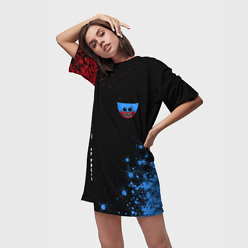 Женская длинная футболка ХАГИ ВАГИ Краски 9 / 3D-принт – фото 3