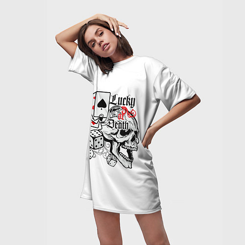 Женская длинная футболка Удача или Cмерть / 3D-принт – фото 3