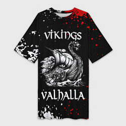 Футболка женская длинная Викинги: Вальхалла Vikings: Valhalla, цвет: 3D-принт