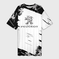 Футболка женская длинная Peugeot Auto Бренд, цвет: 3D-принт