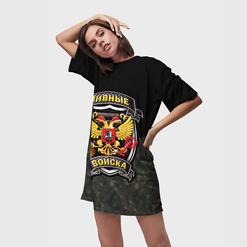 Женская длинная футболка Пивные Войска камуфляж / 3D-принт – фото 3