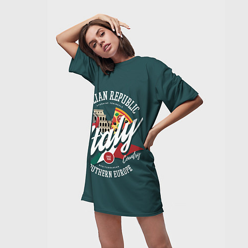 Женская длинная футболка Italy Италия / 3D-принт – фото 3