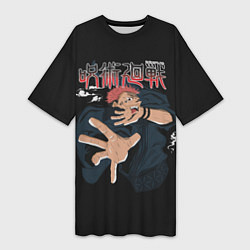 Футболка женская длинная Итадори Юджи, цвет: 3D-принт