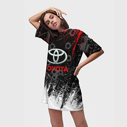 Футболка женская длинная Toyota следы от пуль, цвет: 3D-принт — фото 2