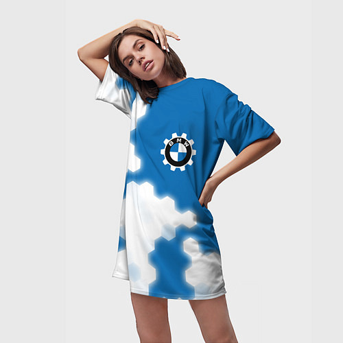 Женская длинная футболка БМВ Графика / 3D-принт – фото 3
