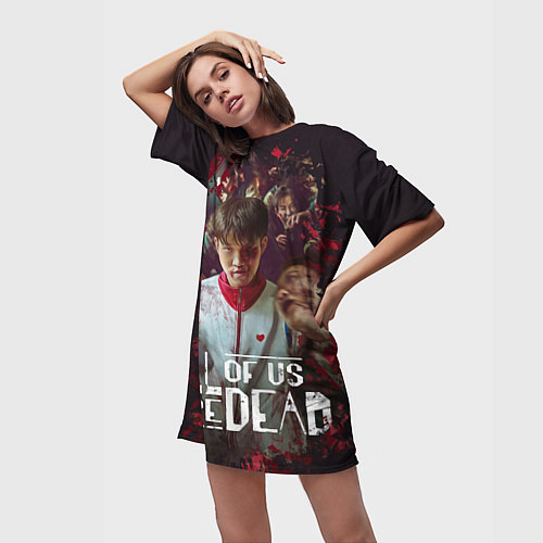 Женская длинная футболка Мы все мертвы - Гви-Нам / 3D-принт – фото 3