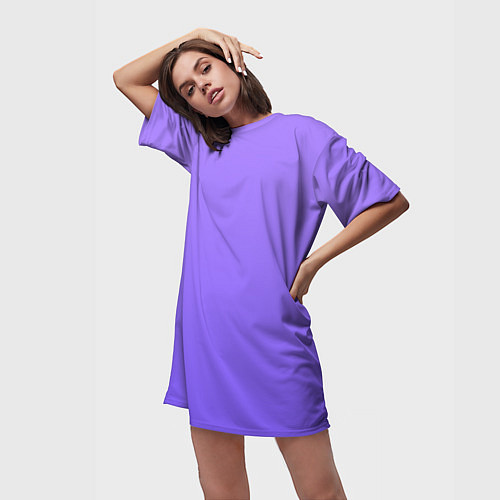 Женская длинная футболка Красивый фиолетовый светлый градиент / 3D-принт – фото 3